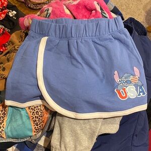 Disney Blue Kids Shorts with USA Stitch Design